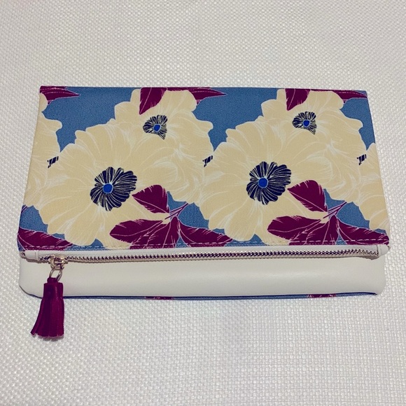 Rachel Pally Handbags - Floral Canvas and Vegan Leather Clutch